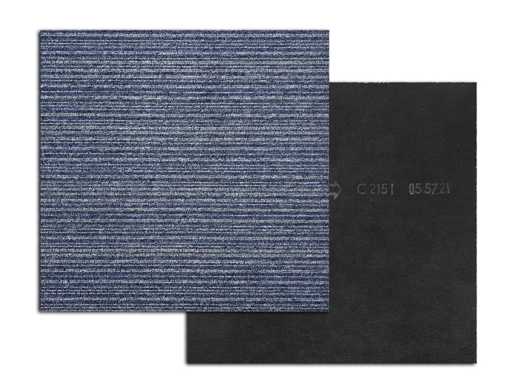 HPFloor Madison Stripe Teppichfliesen 50x50 cm Blau