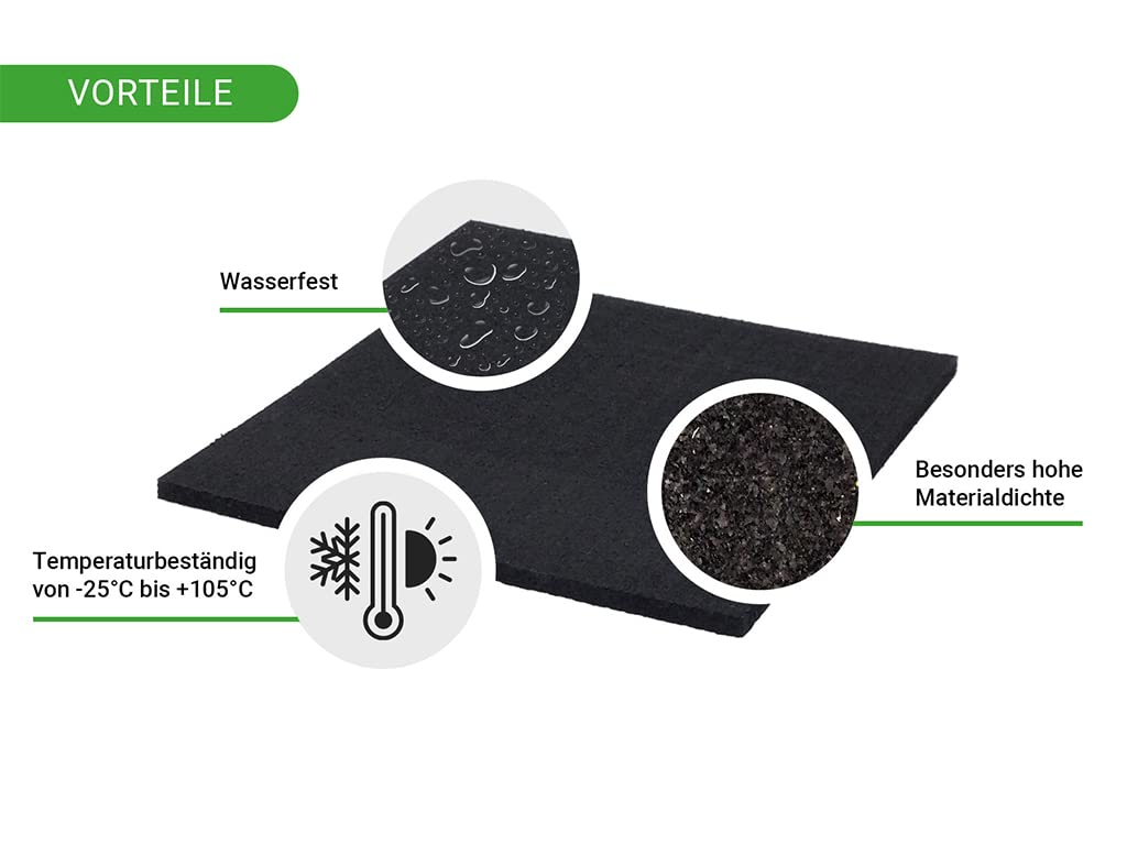 HPFloor Patio Pads Terrassenpads 90x90x3 mm Schwarz