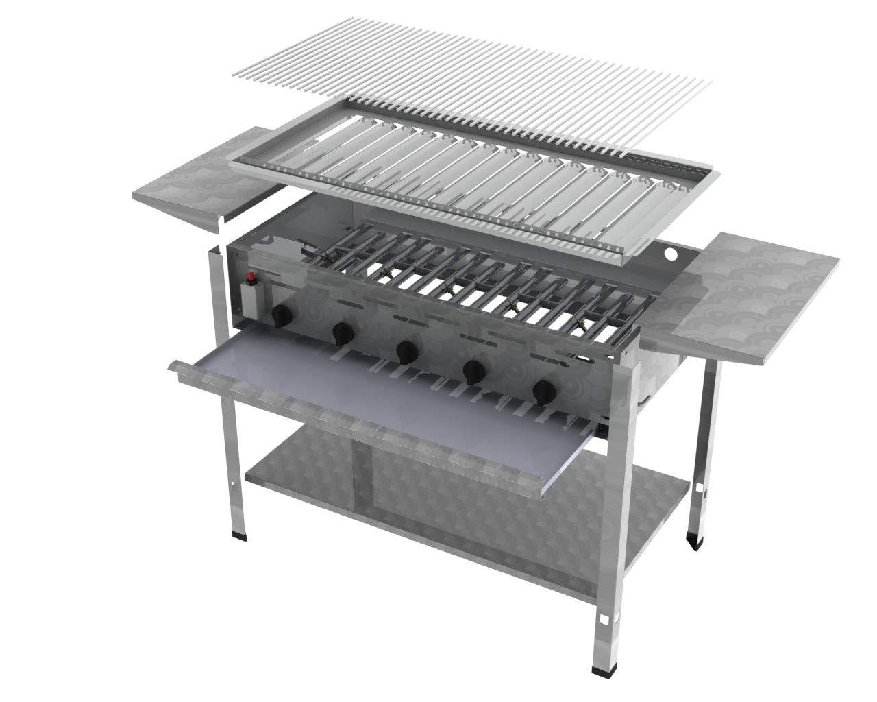 ChattenGlut Gasbräter 5-flammig Standgerät 3er Rost 22,5kW