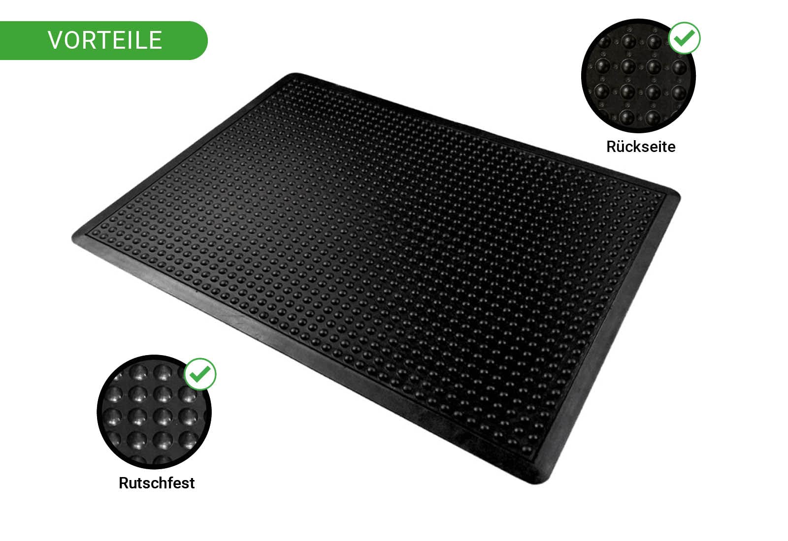 HPFloor Workplace Mats Arbeitsplatzmatte 120x90 Gummi Waben