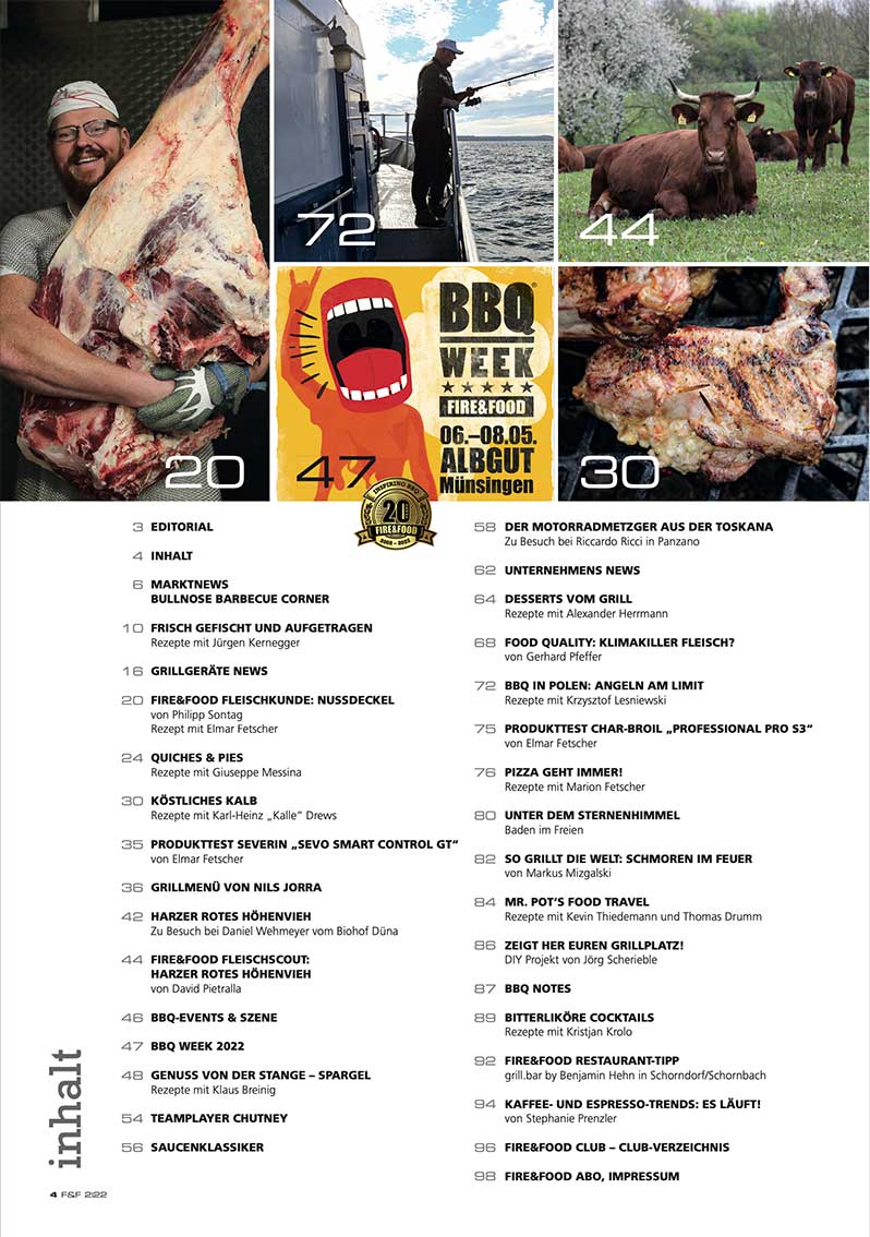 FIRE&FOOD 2022/02 Grillmagazin Printausgabe Pizza E-Grills