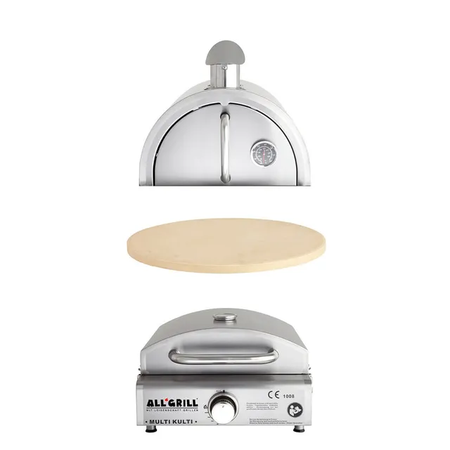 AllGrill MULTI-KULTI Set 3 Gasgrill mit Pizzahaube Zündsicherung