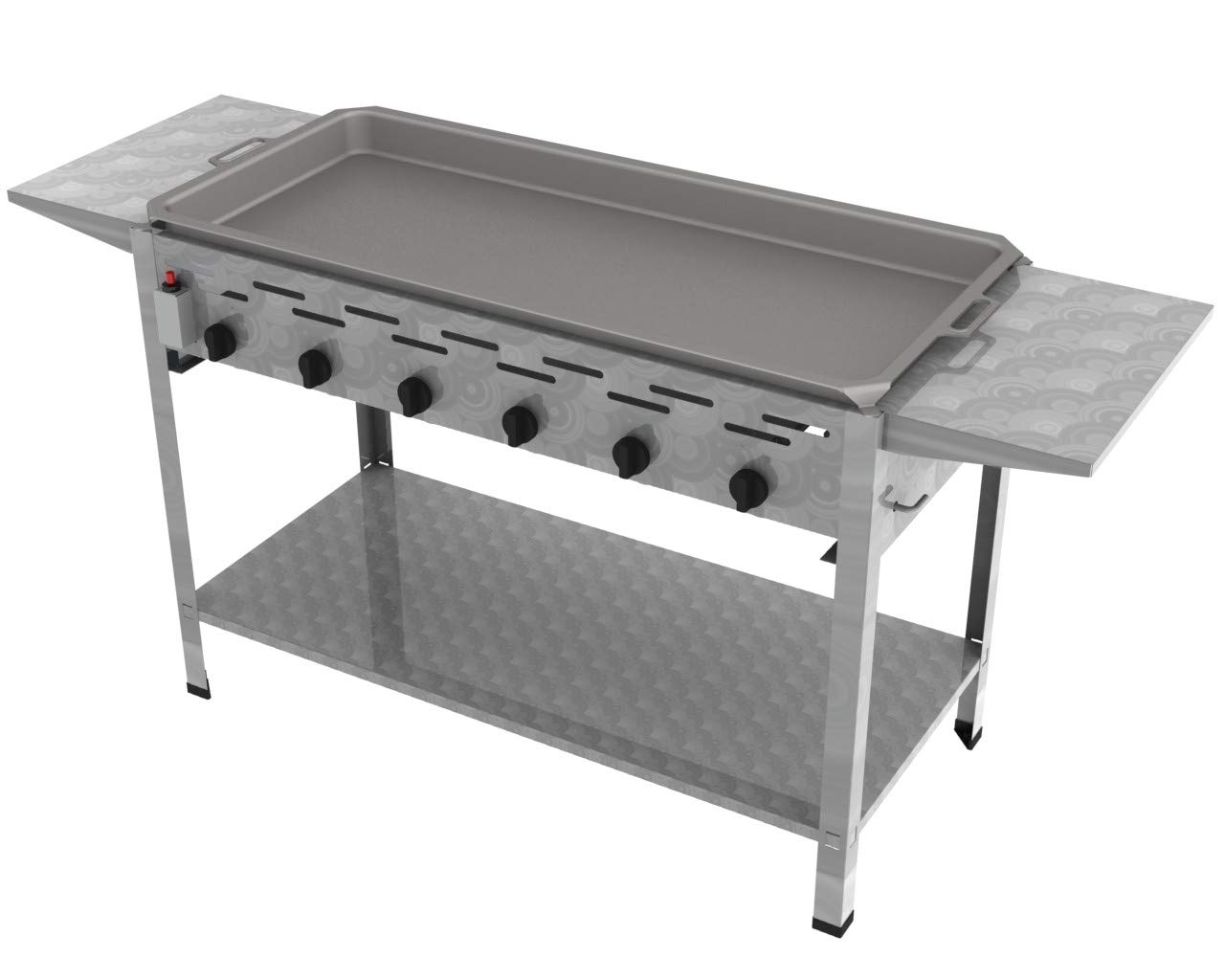ChattenGlut Gasbräter 6-flammig Standgerät Rost+Pfanne 22kW