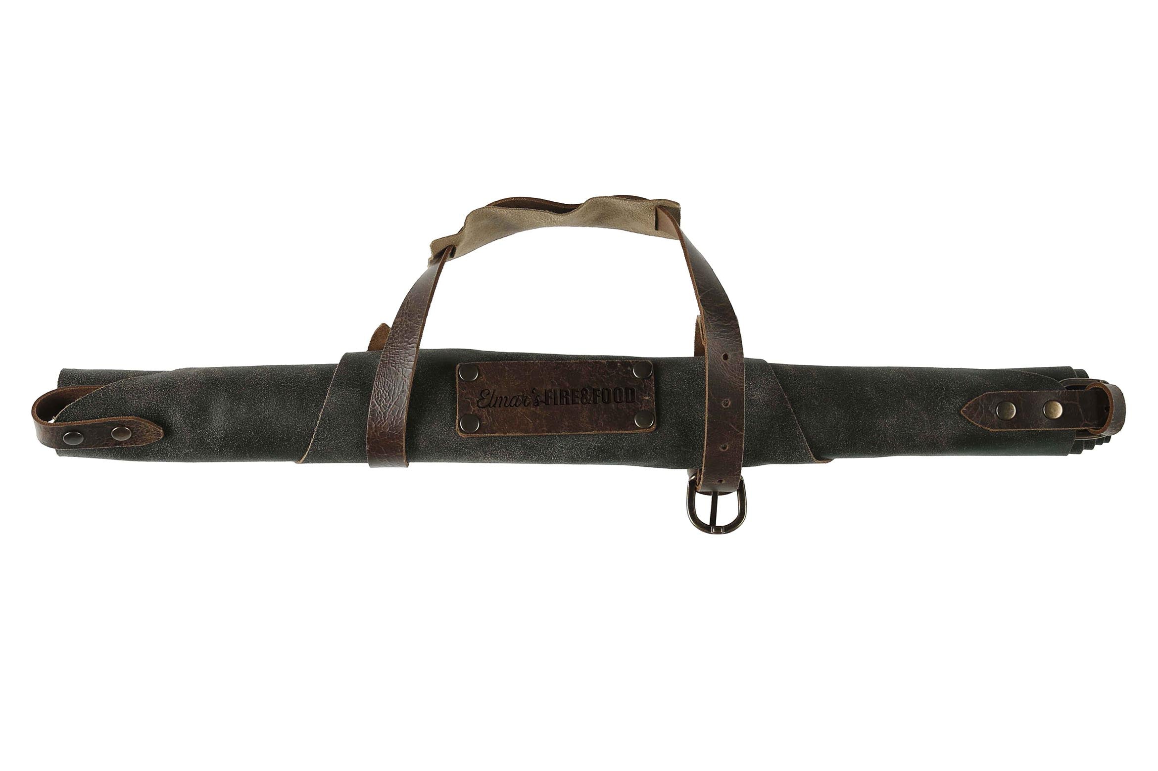 FIRE&FOOD Zubehör Premium Lederschürze Nappaleder 85 cm anthrazit