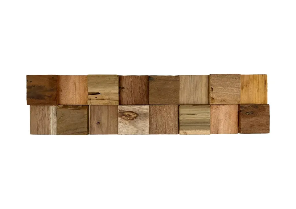 HPFloor Edelweiss Wandpaneele Teak 18er Set braun 3D Echtholz