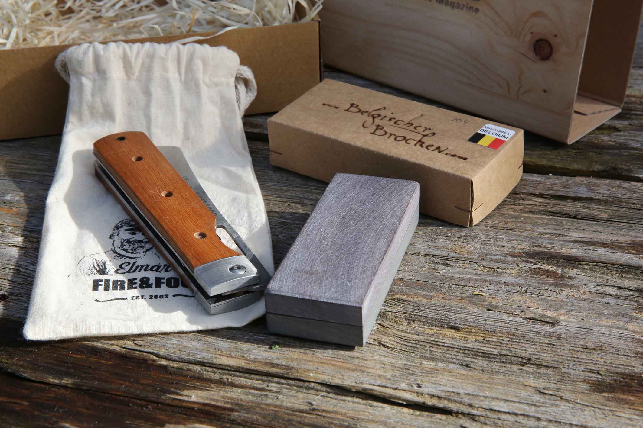 Elmar's FIRE&FOOD Schleif-Schneid-Duo Messerset Geschenk