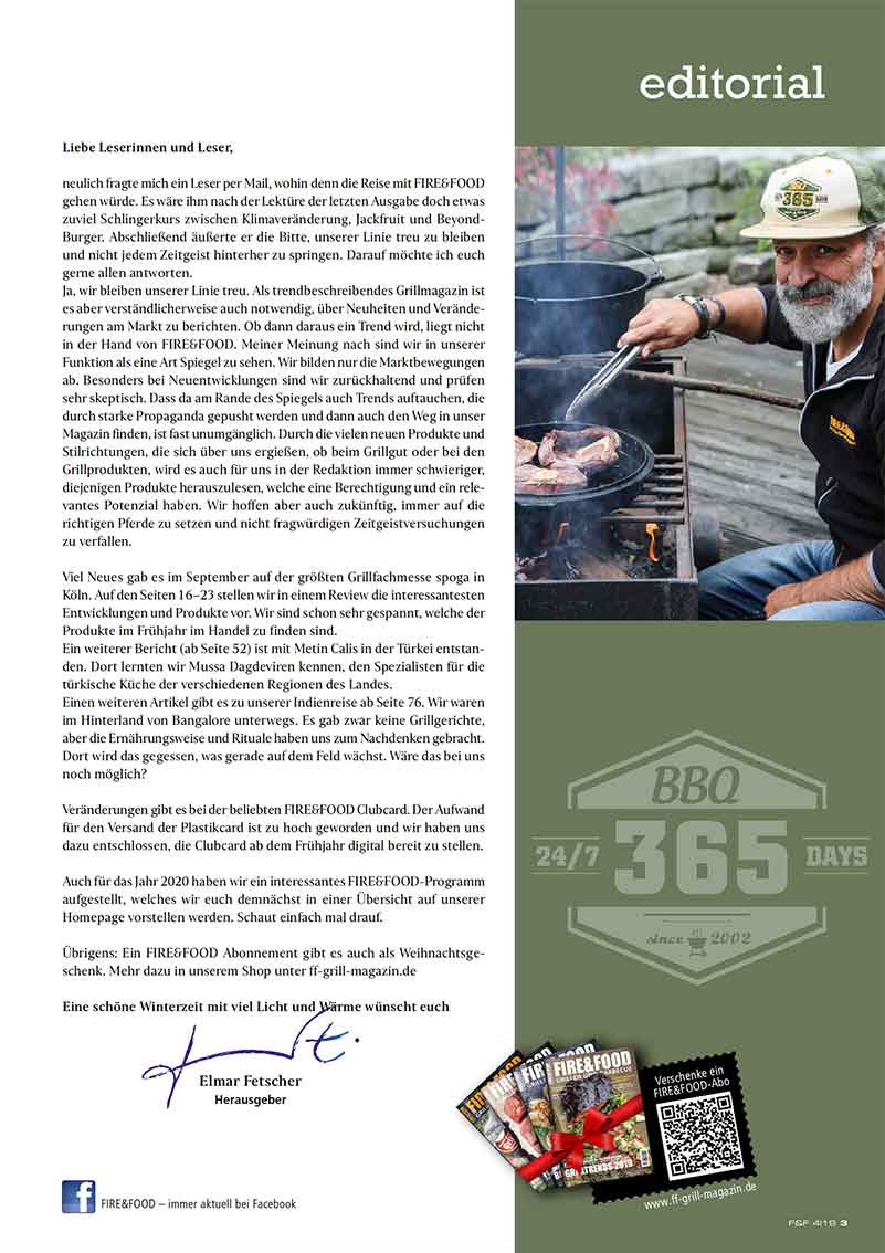 FIRE&FOOD 2019/04 Magazin Galloway Räuchern Grill