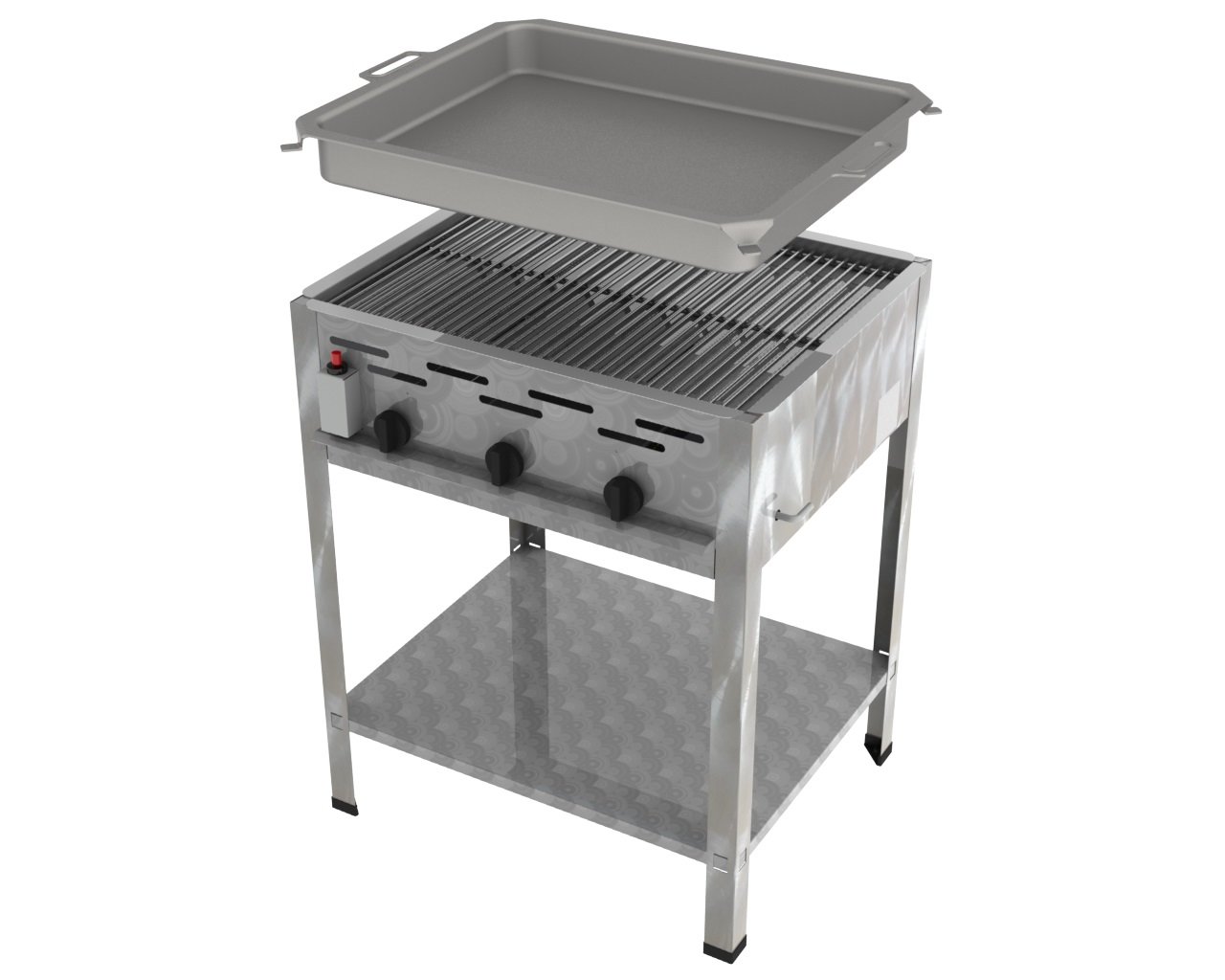 ChattenGlut Gasbräter 3-flammig Standgerät 13,5 kW