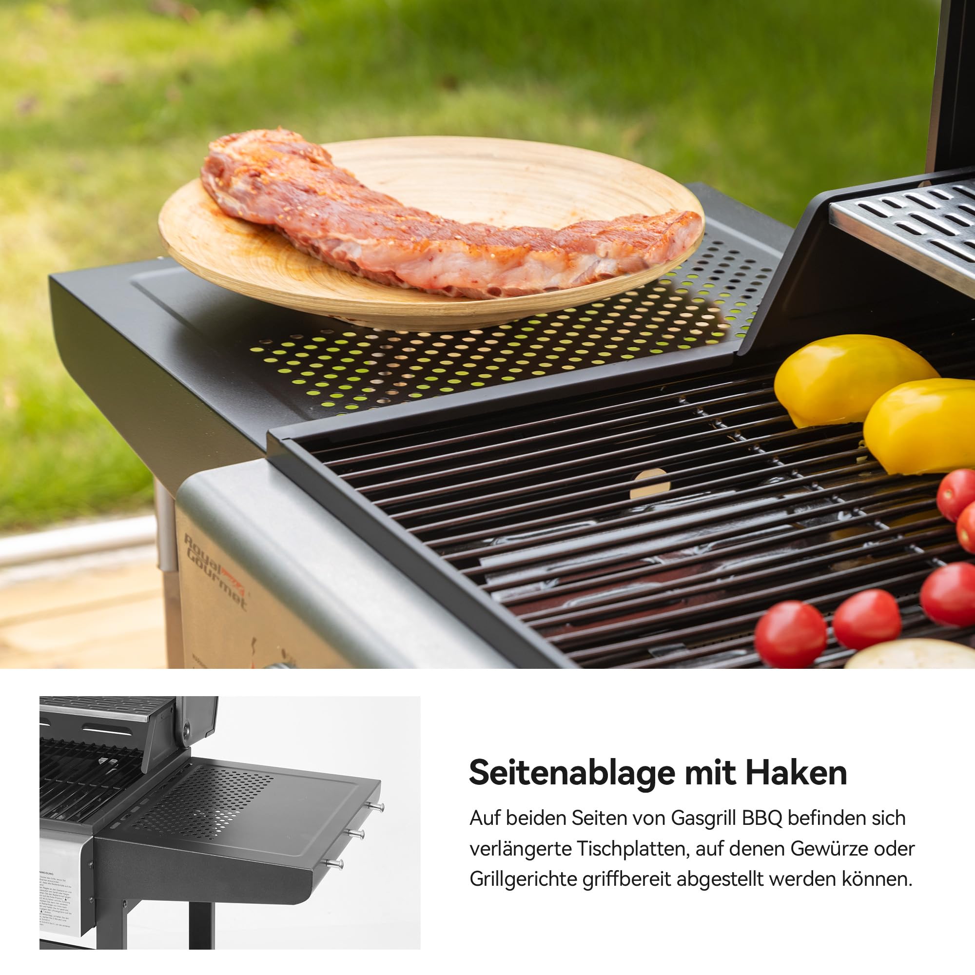 Royal Gourmet Gasgrills Grillwagen 3 Brenner 9 kW Schwarz