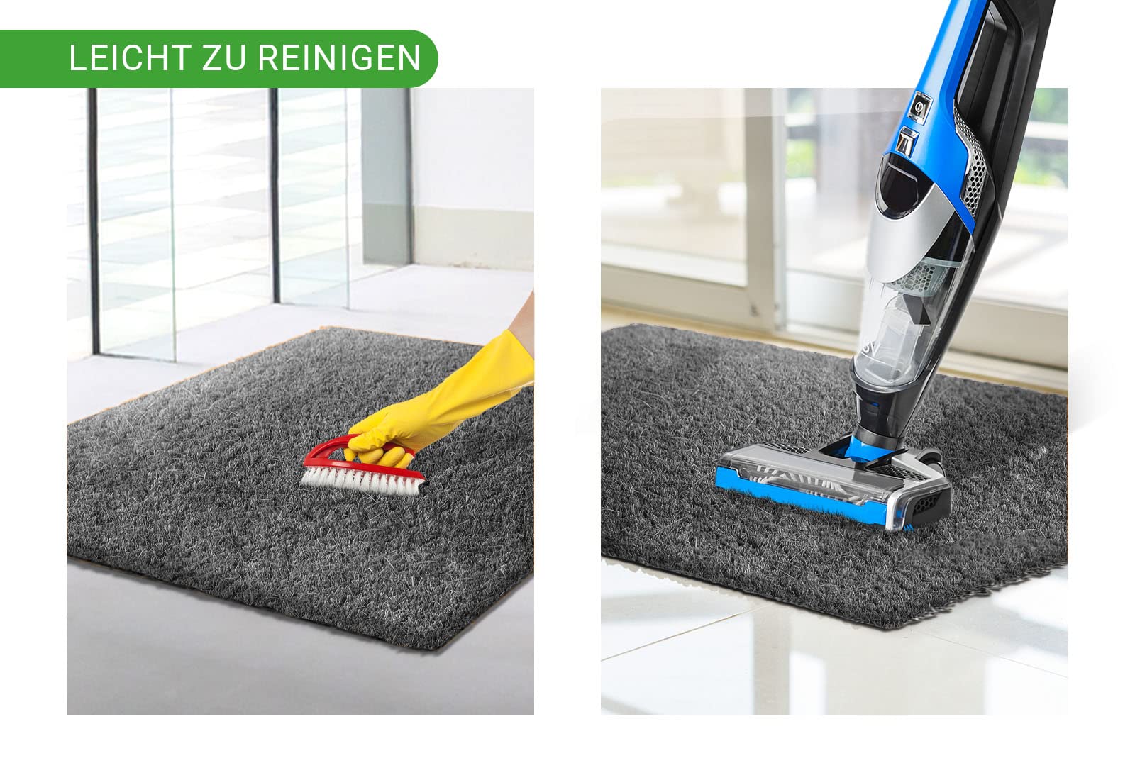 HPFloor Coconut Mats Kokosmatte 100x80 cm Grau Schmutzfangmatte