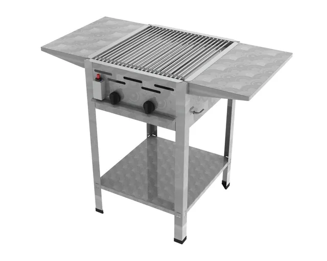ChattenGlut Gasbräter 2-flammig 7,3 kW Stäbe Ablagen Stand