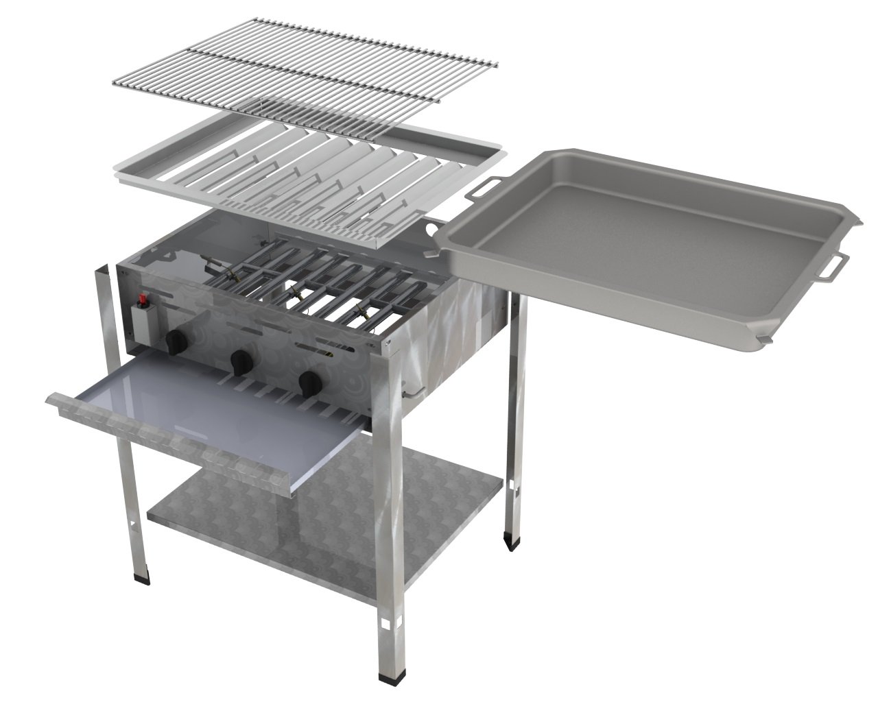ChattenGlut Gasbräter 3-flammig Standgerät 13,5 kW