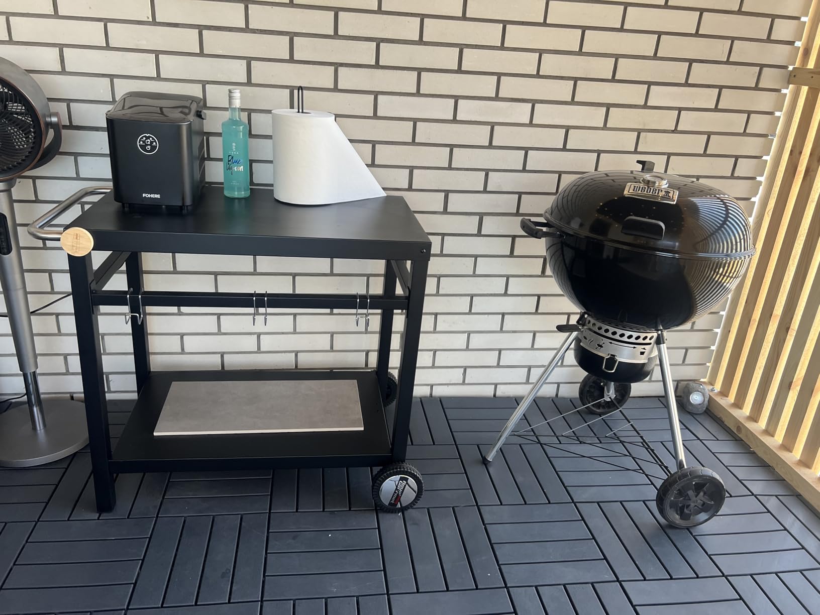 Royal Gourmet Grillwagen Grilltisch 85x50cm mit Rollen
