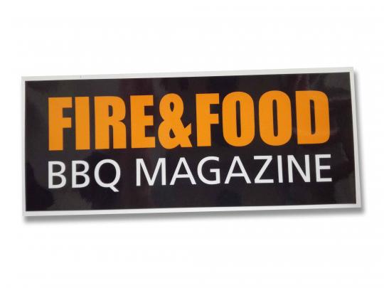 FIRE&FOOD Logo Aufkleber Sticker 8x20 cm PVC Grill Fanartikel
