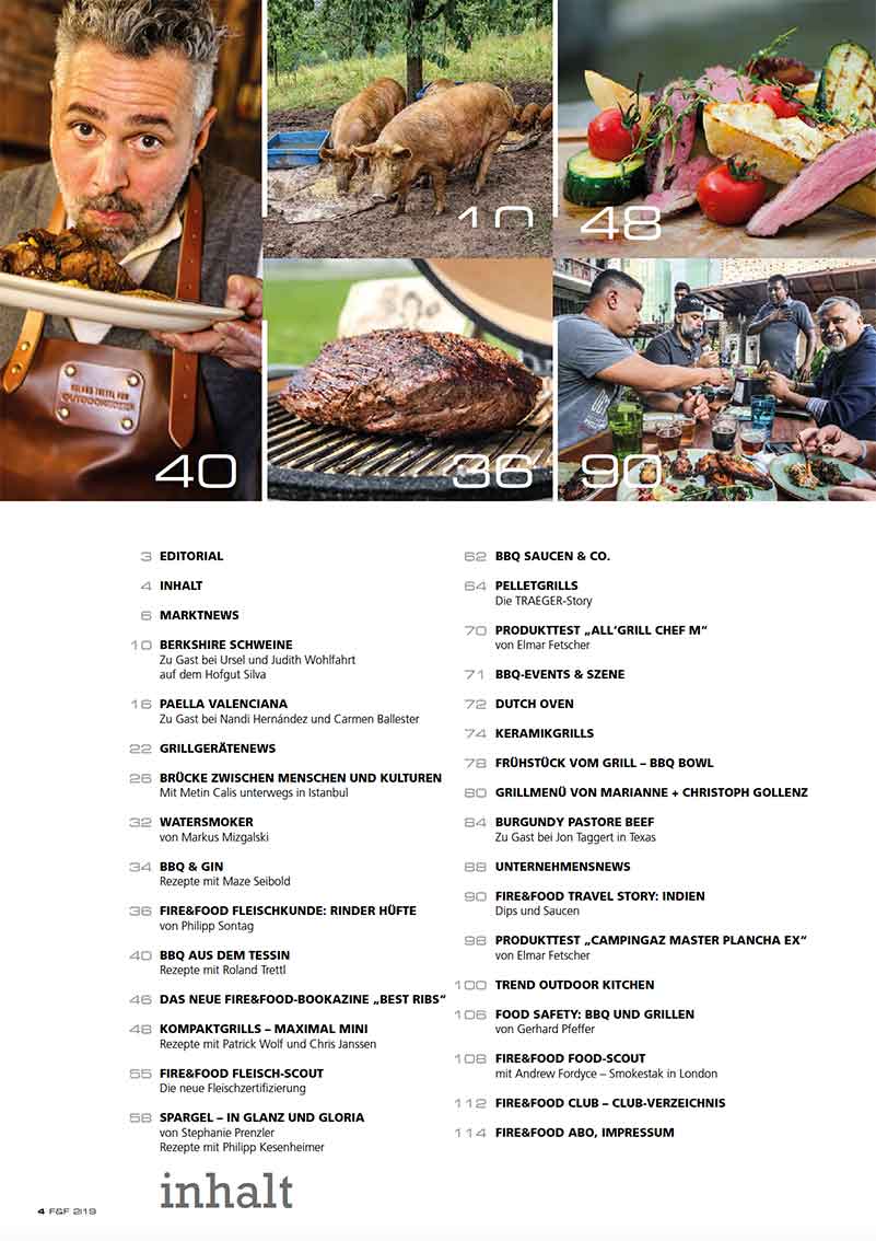 FIRE&FOOD Einzelausgabe 2019/02 Grillmagazin Printausgabe 100 Seiten