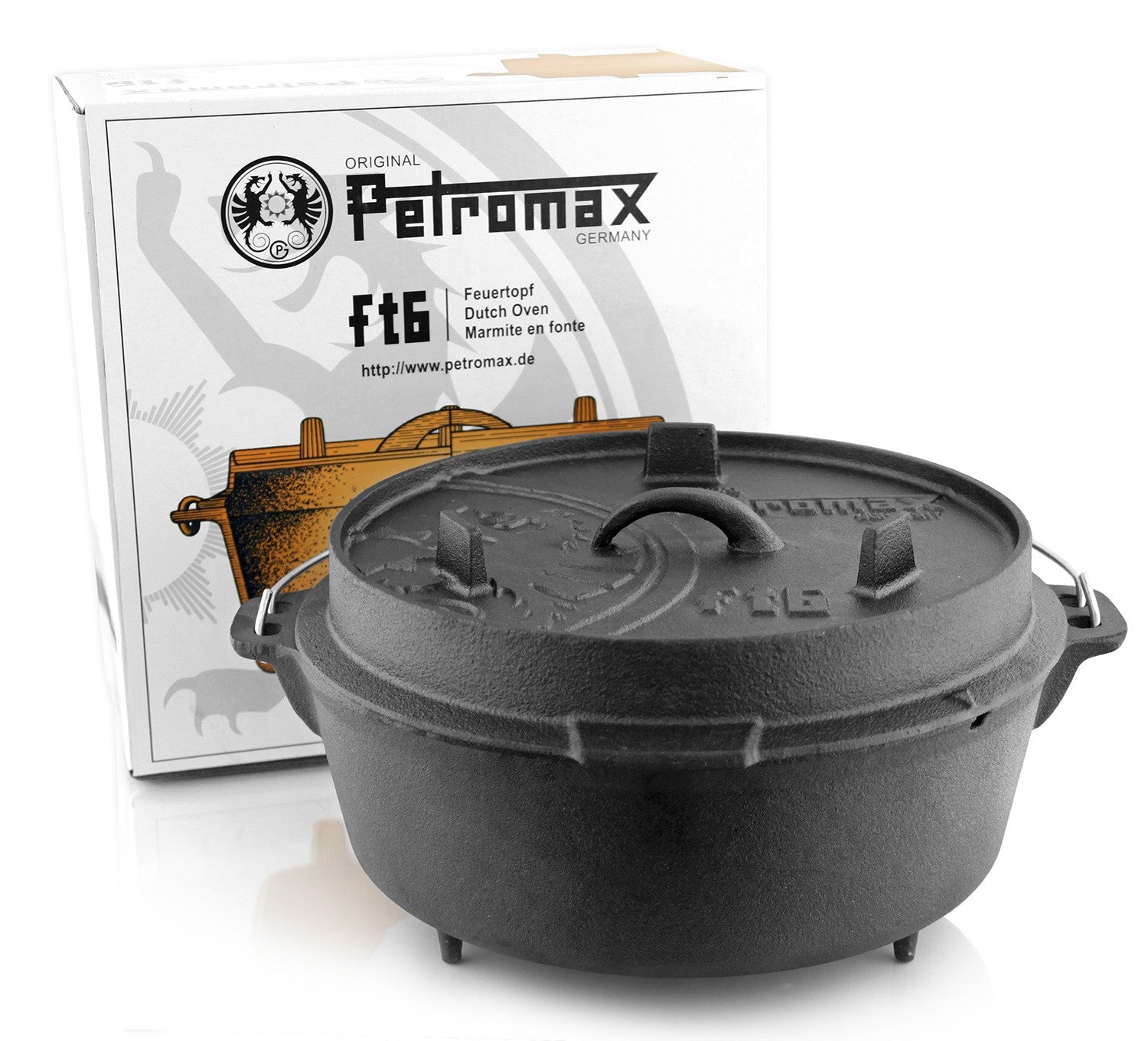 Petromax Feuertopf ft6 Dutch Oven Gusseisen mit Füßen
