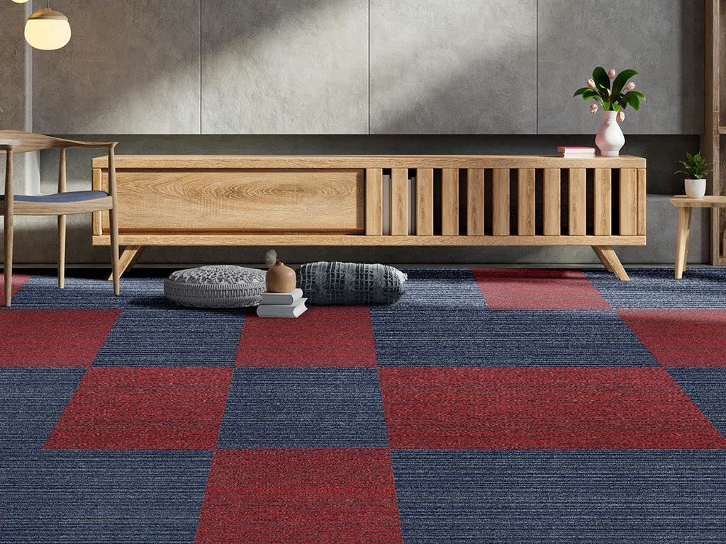 HPFloor Madison Stripe Teppichfliesen 50x50 cm Blau
