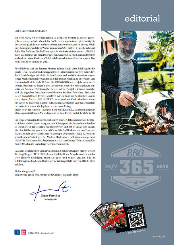 FIRE&FOOD 2020/04 Einzelausgabe Magazin Printausgabe Grillrezepte