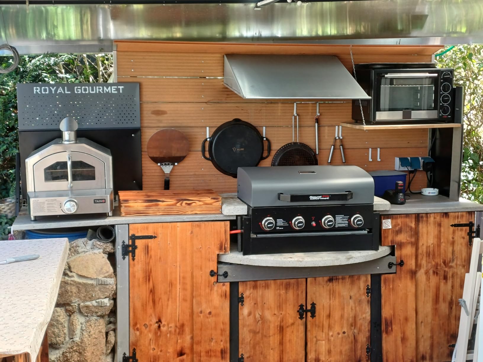 Royal Gourmet Gasgrills Grillwagen 4-Brenner 10 kW klappbar