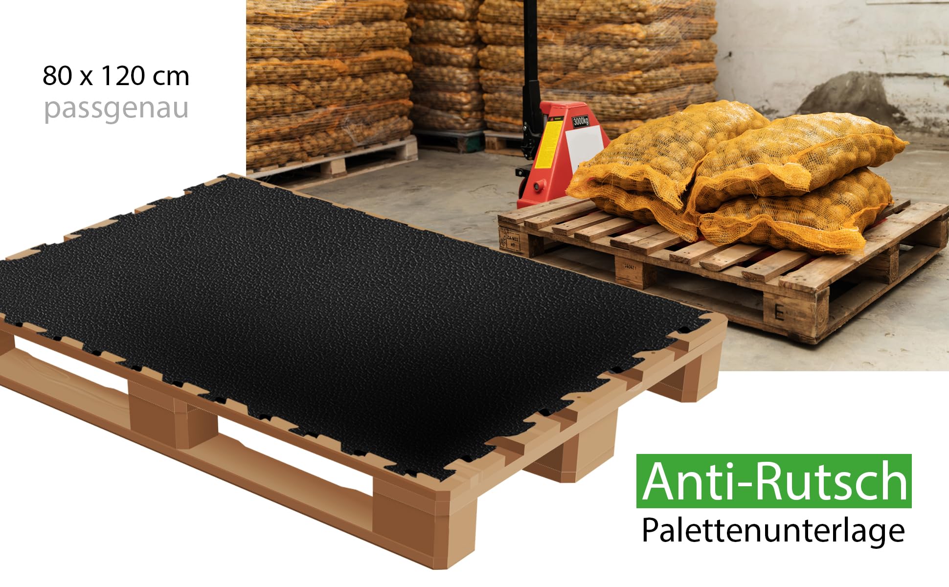 HPFloor Stable Mats Gummi-Stallmatte 120x80x1,7cm Schwarz Kautschuk
