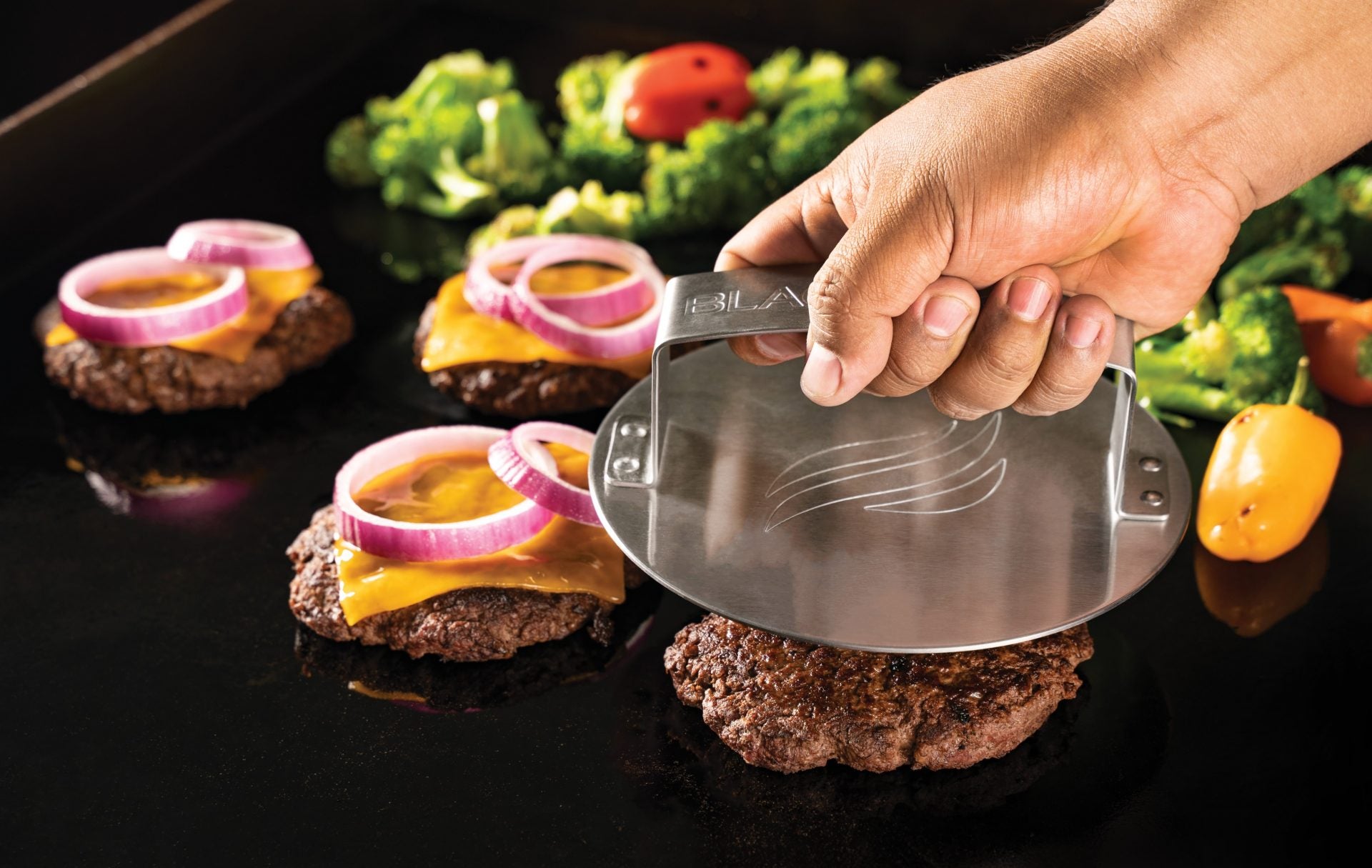 Blackstone Griddle Burger Kit 3-teilig Edelstahl mit Presse