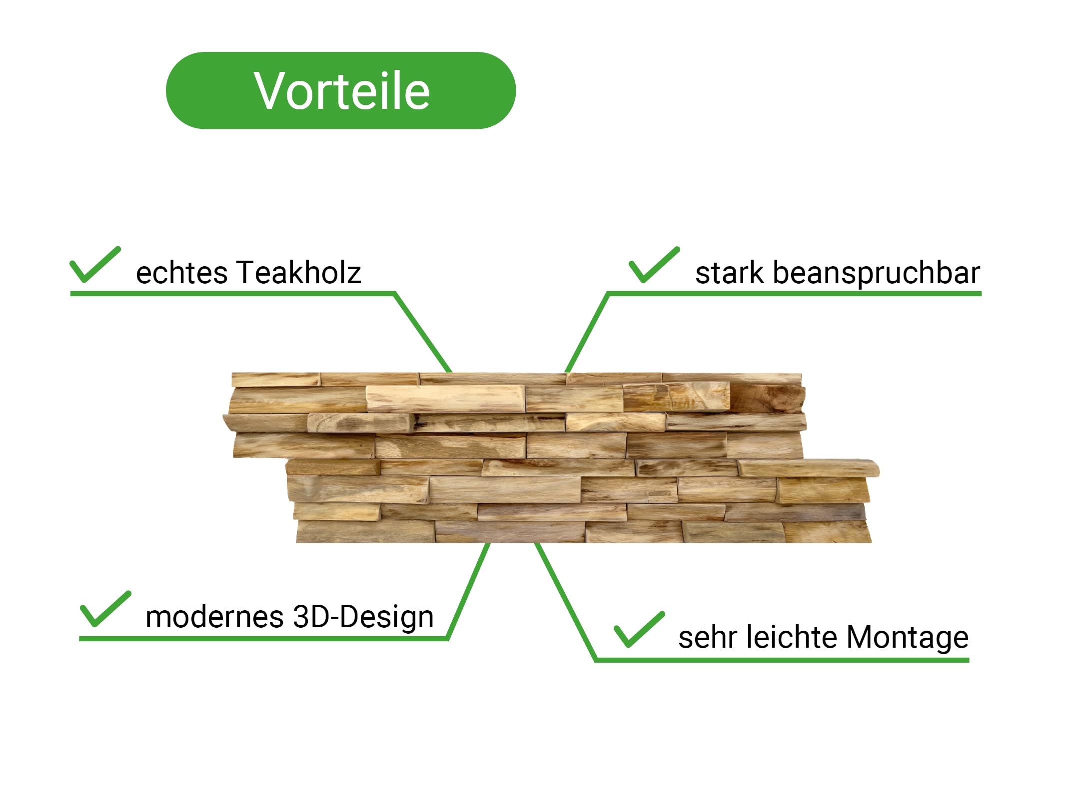 HPFloor Wall Paneling Teak Sakura 65x20 Wandverkleidung 8er