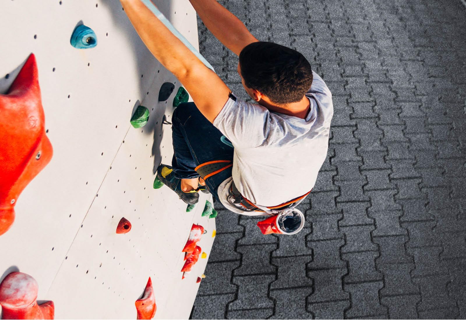 HPFloor Fall Protection Mats Gummiziegel Grau 45 mm