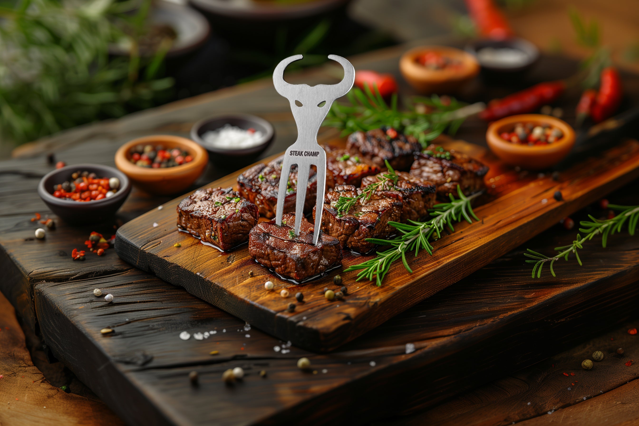FIRE&FOOD Mini Bull Forks BBQ Snack Gabeln 10er-Set