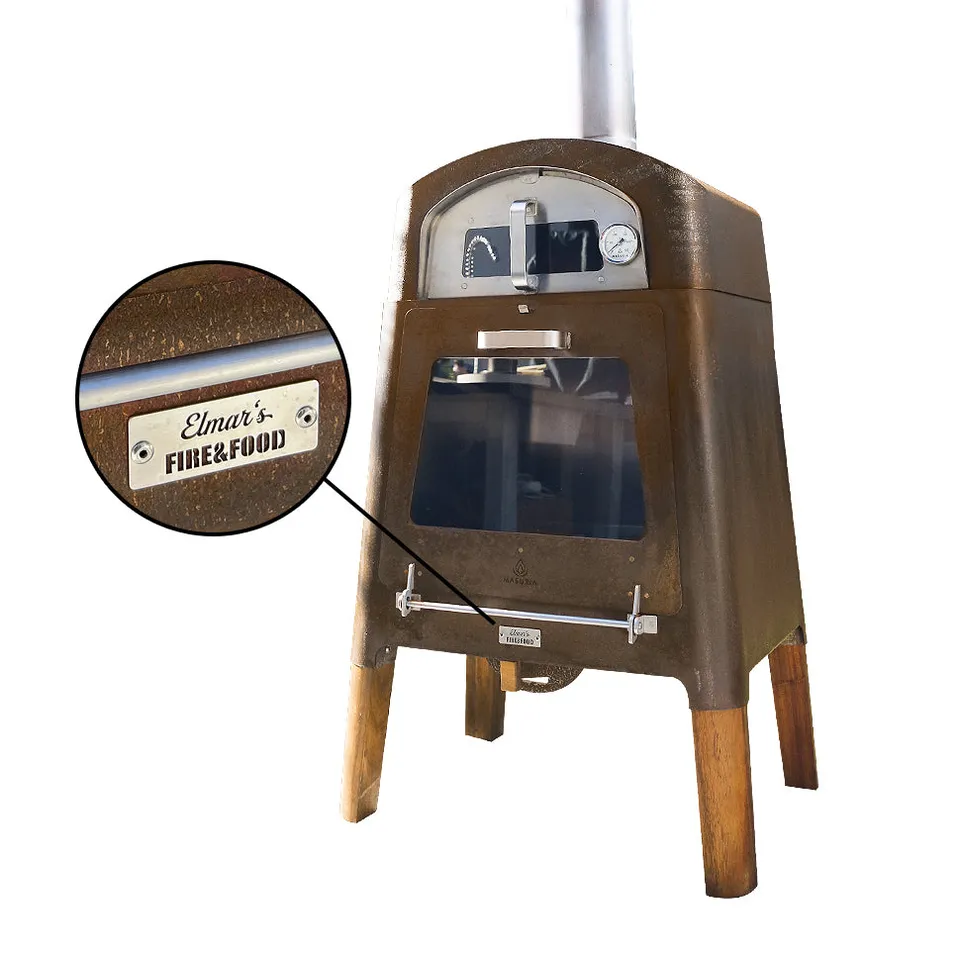 MASURIA Kamin nexo Corten Outdoor Pizzaofen mit Belüftung