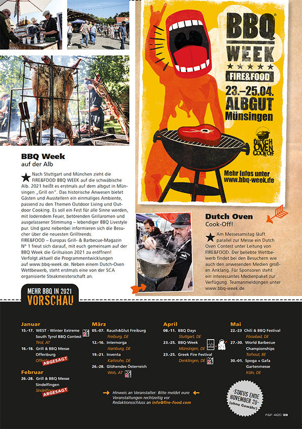 FIRE&FOOD 2020/04 Einzelausgabe Magazin Printausgabe Grillrezepte