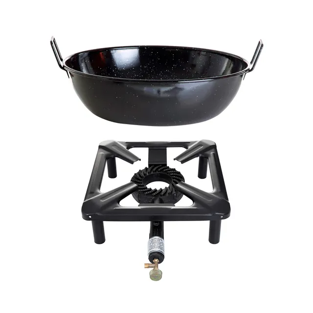 AllGrill Hockerkocher Set klein Emaille-Topf Ø 30 cm