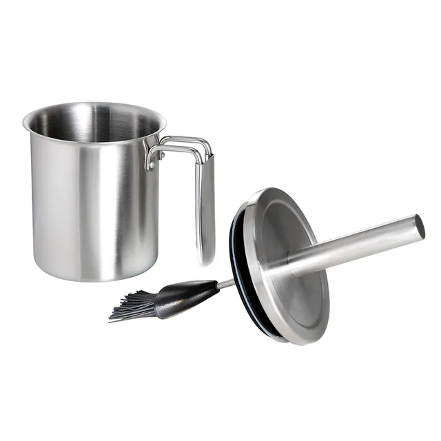 AllGrill Grillzubehör Marinier-Set Edelstahl Silikonpinsel 0,6L