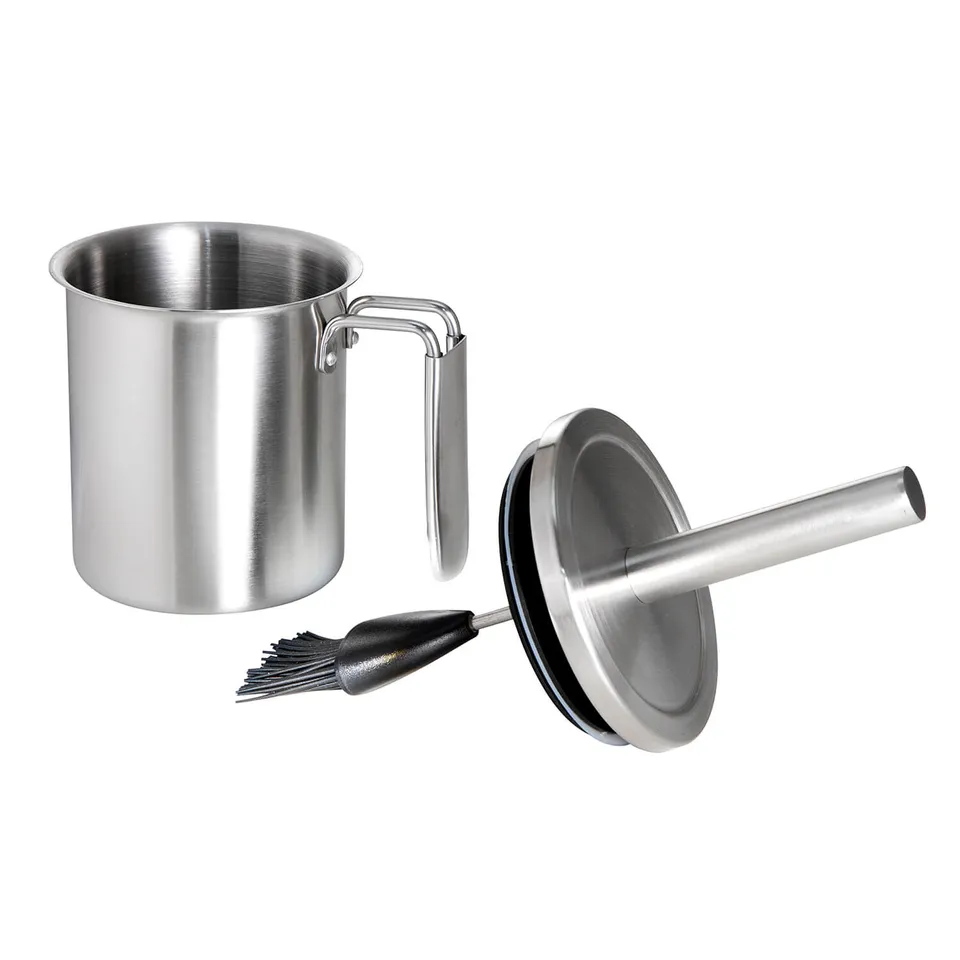 AllGrill Grillzubehör Marinier-Set Edelstahl Silikonpinsel 0,6L