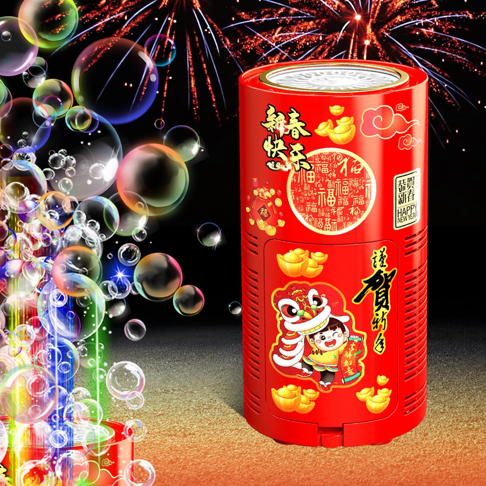 Ivtivfu Fireworks Seifenblasenmaschine 13 Löcher LED
