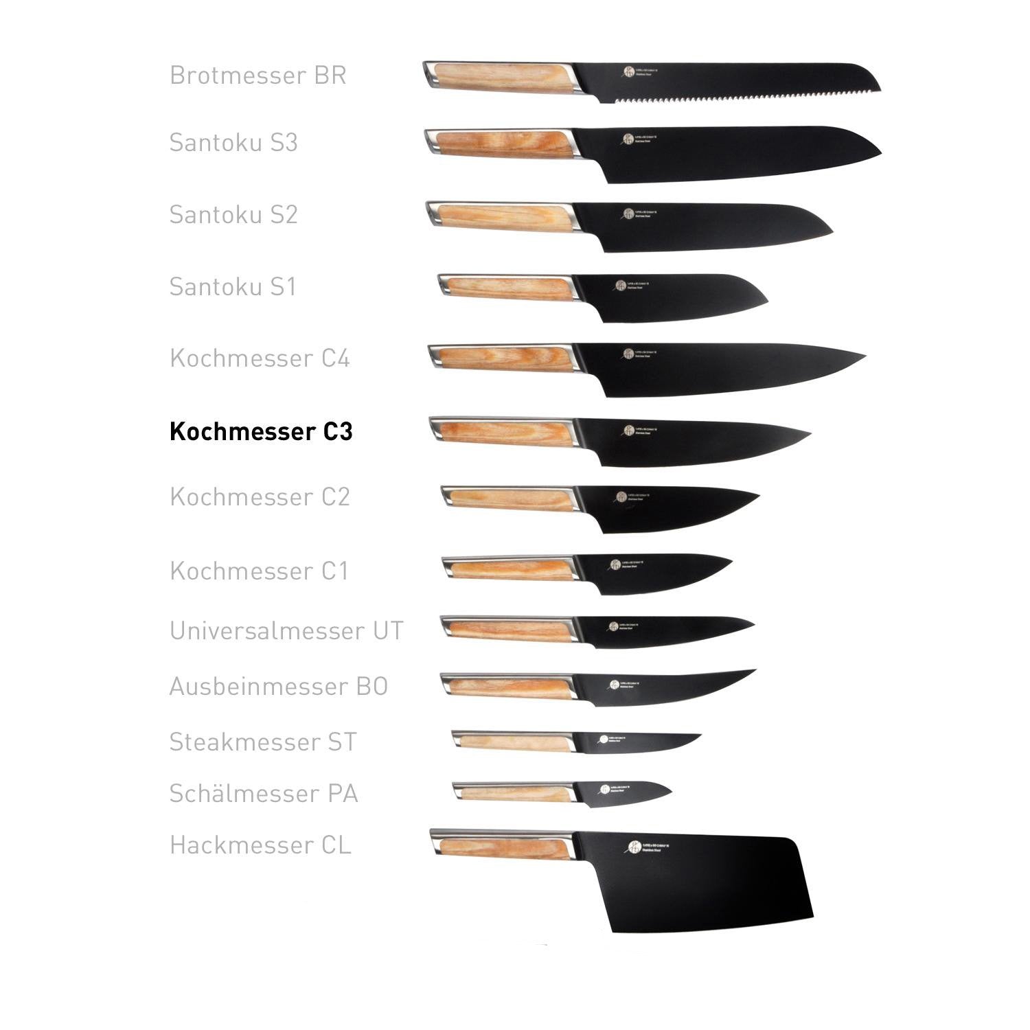 Everdure Kochmesser C3 203 mm Titan Pakkaholz