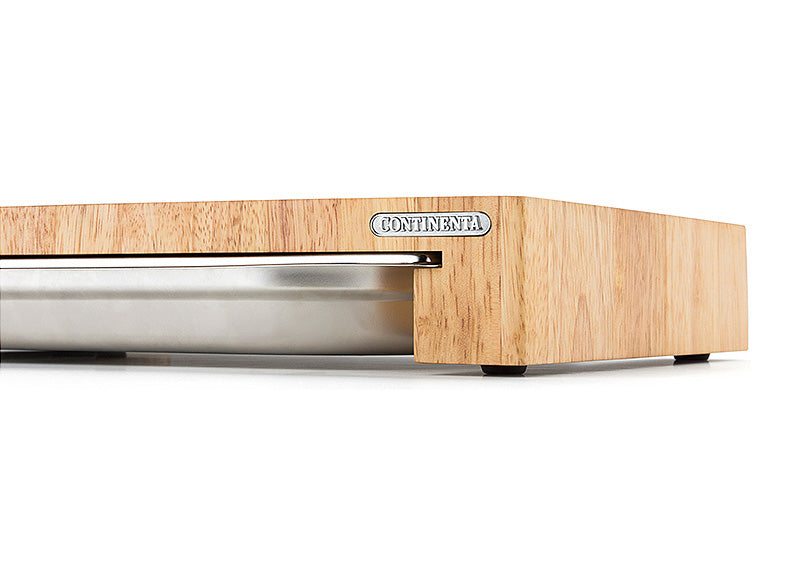 Continenta Schneidebrett Holz Edelstahl-Schublade 48x32,5cm