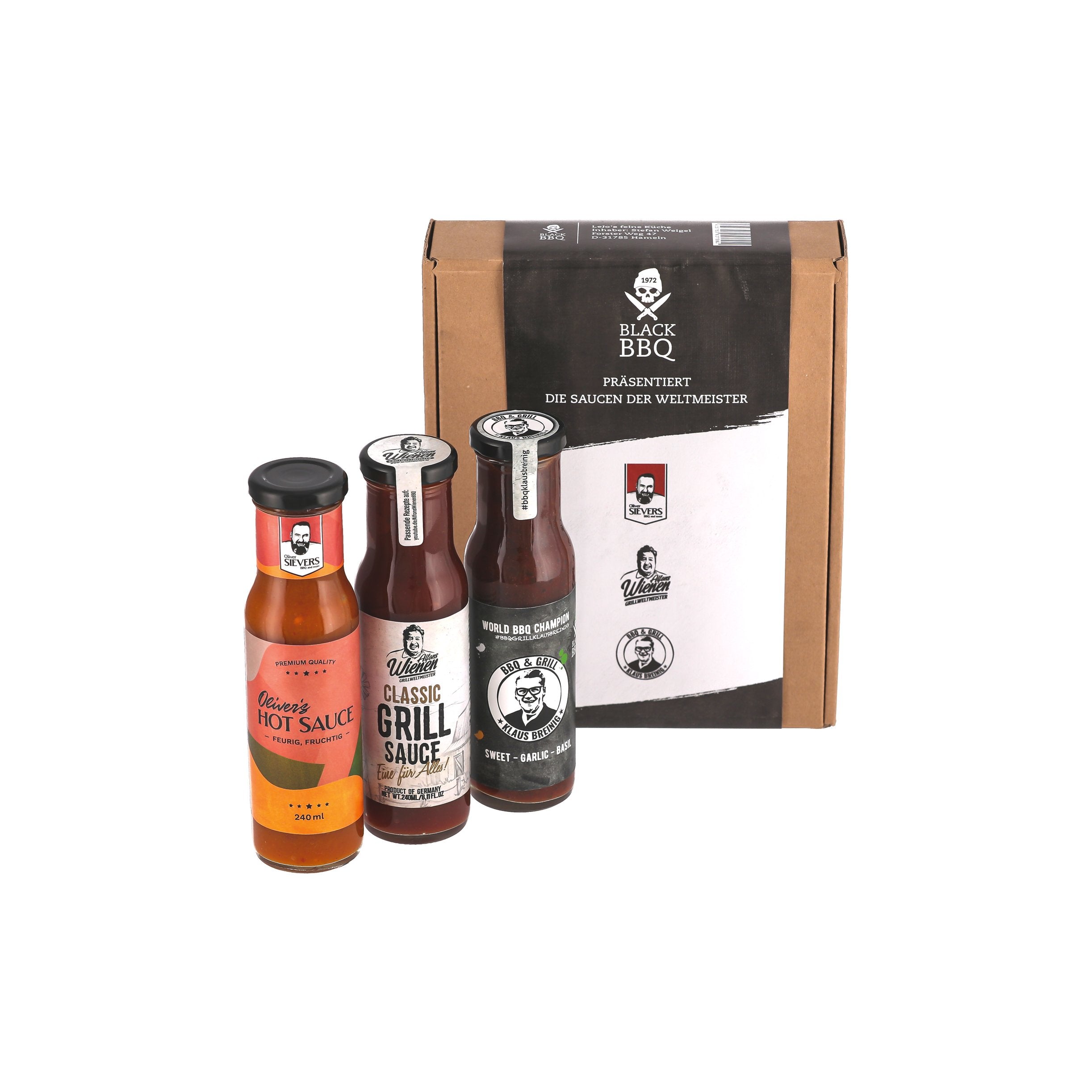 Black BBQ Weltmeister Saucen Set 3x240 ml Hot Classic