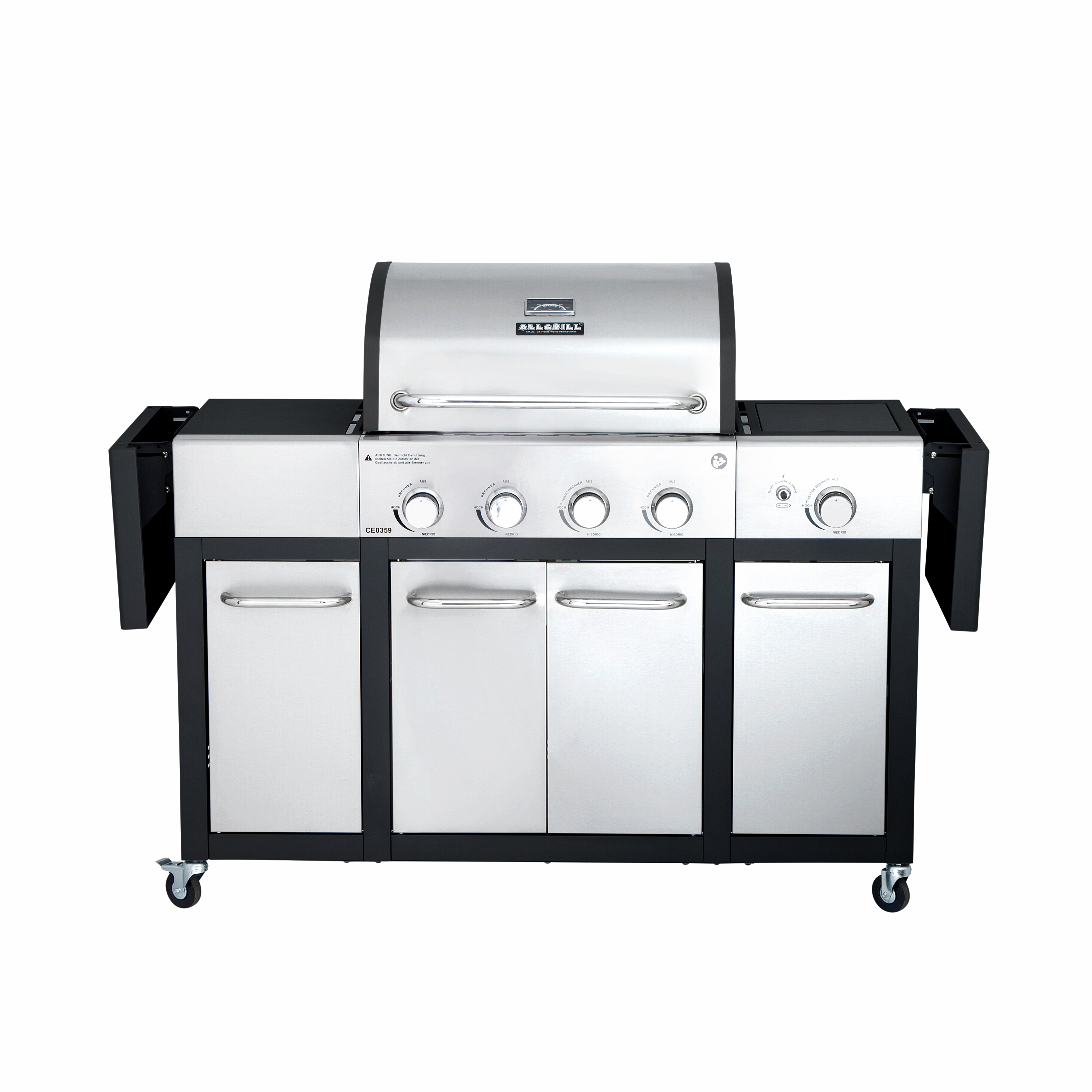 AllGrill Basic-Line Major Gasgrill 4-Brenner Seitentische