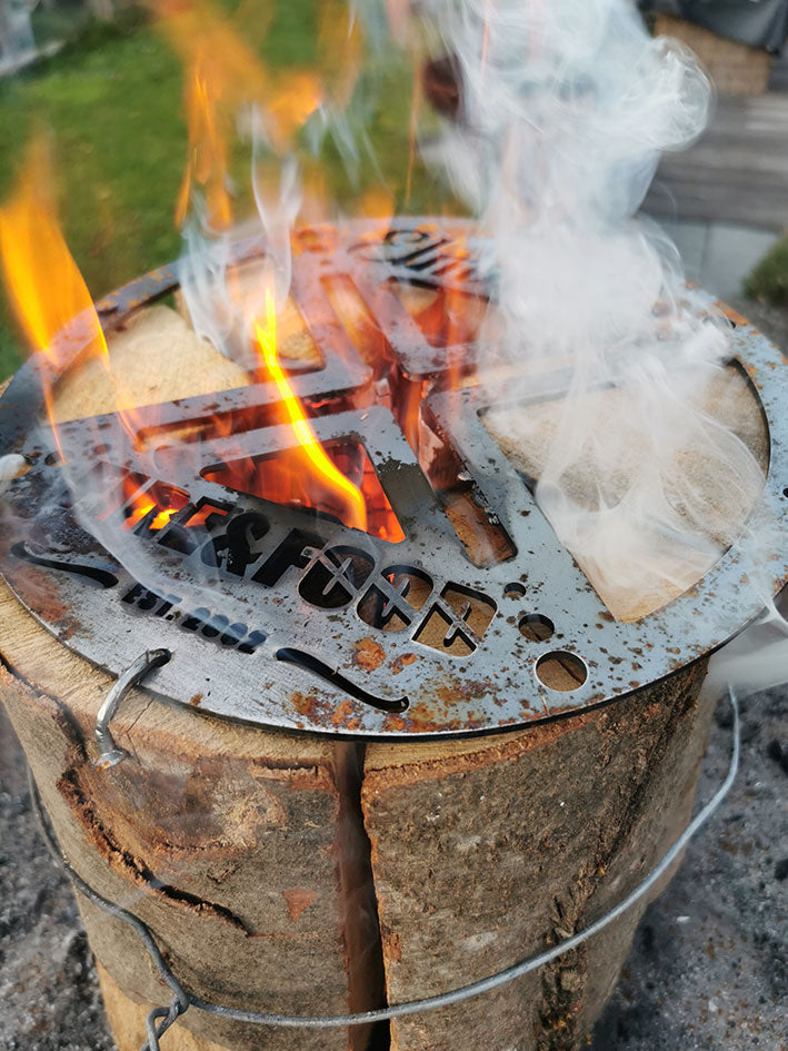 FIRE&FOOD Kohle & Räuchern Schwedenfeuer-Disc Stahlplatte 25 cm