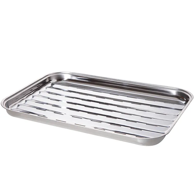 AllGrill Grillzubehör Edelstahl-Grillschale 34x24 cm