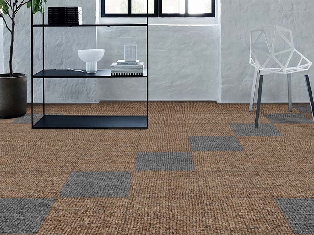 HPFloor Jersey Teppichfliese 50x50 cm dunkelbraun selbstliegend