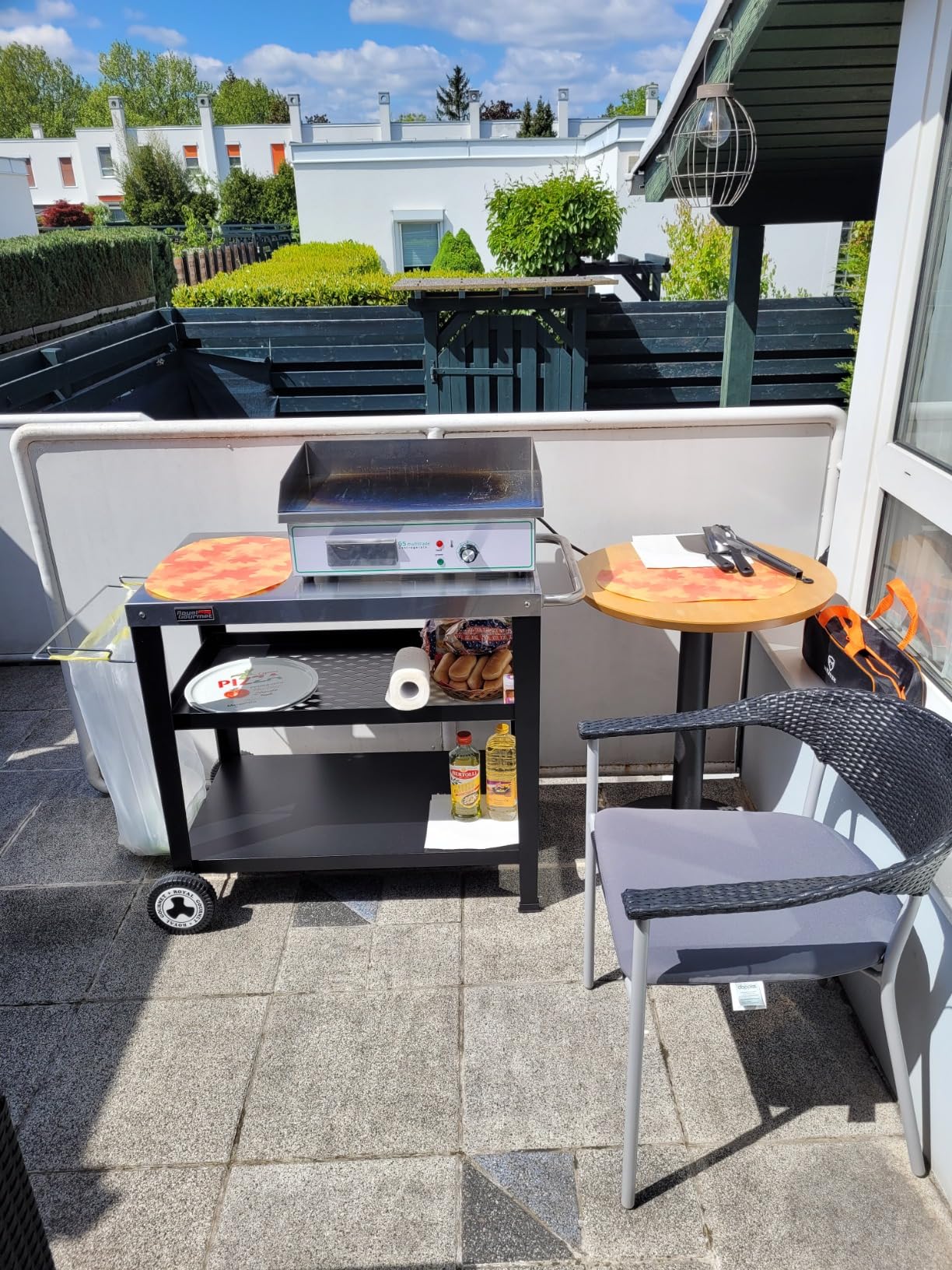 Royal Gourmet Grillzubehör Servierwagen Edelstahl 85x50