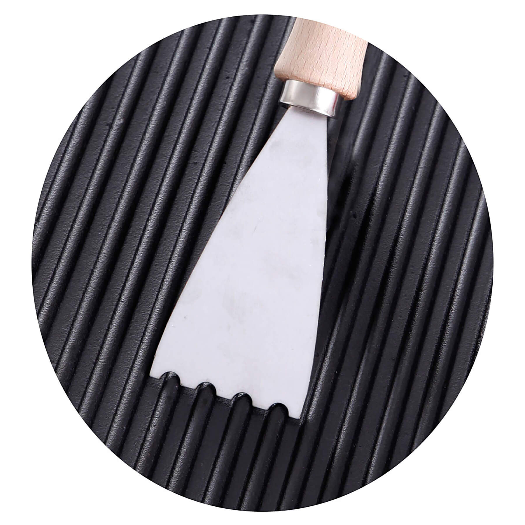 AllGrill Grillzubehör Grillplattenspachtel Edelstahl Holzgriff