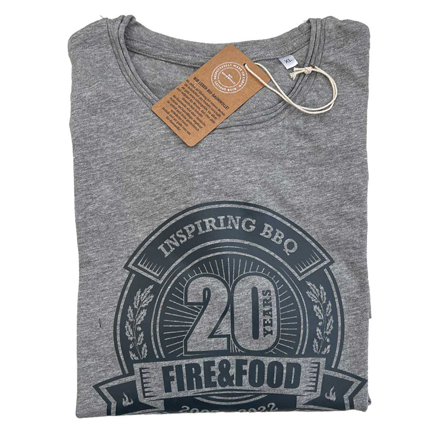 FIRE&FOOD 20 Years T-Shirt Herren Bio-Baumwolle Gr. L