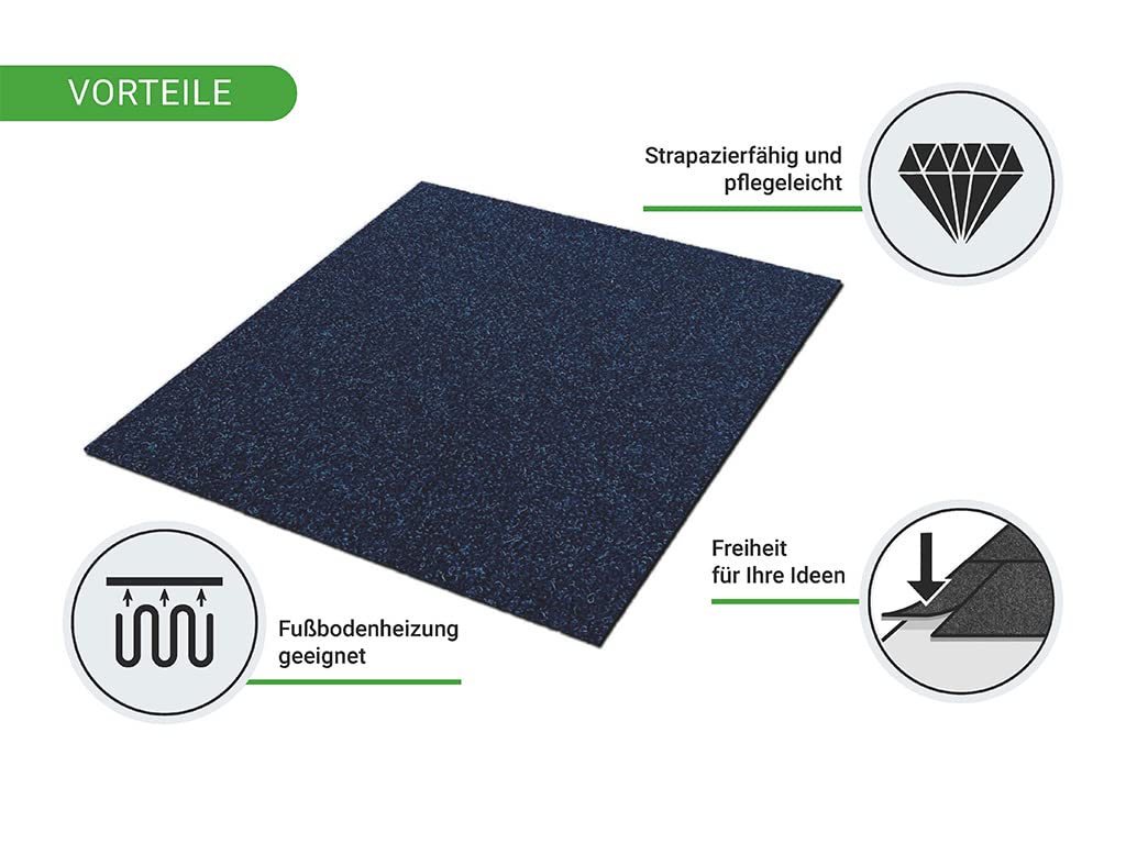HPFloor Jersey Teppichfliese 50x50 cm blau selbstliegend