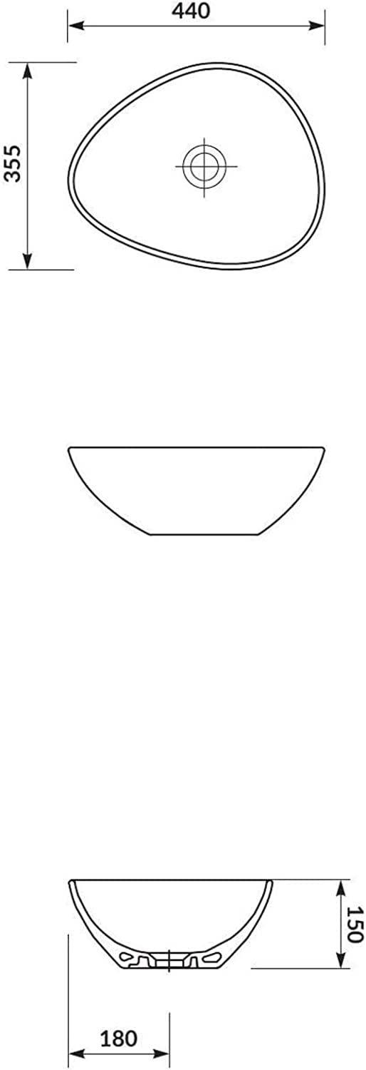 Cersanit Moduo 45 Aufsatzwaschbecken 44 cm weiß Keramik
