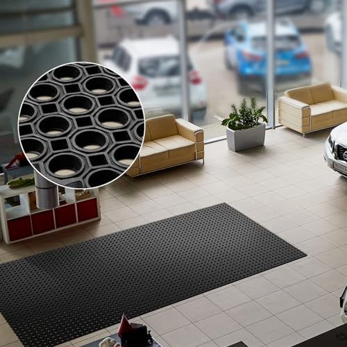 HPFloor Ringgummimatte Schwerlast 100x600 cm schwarz Drainage