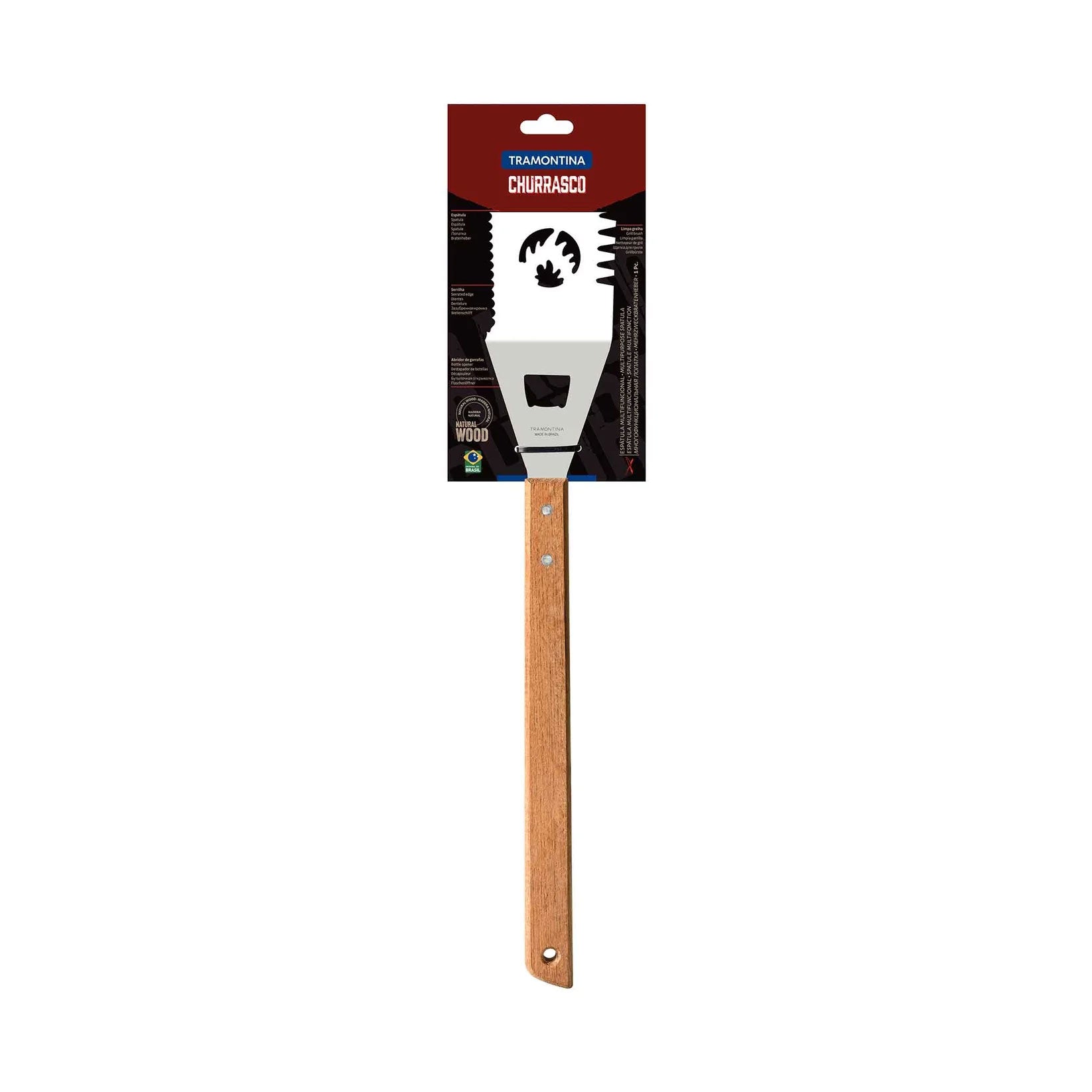 Tramontina CHURRASCO Grillwender Edelstahl 48 cm Holzgriff
