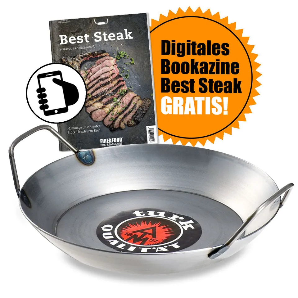 Turk Eisenpfanne 36cm 2 Griffe Steakpfanne Induktion