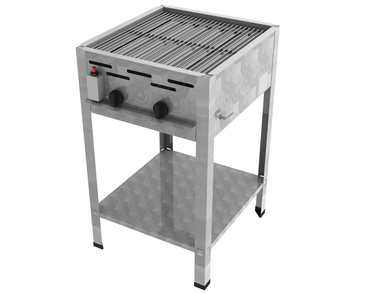 ChattenGlut Gasbräter 2-flammig 7,3 kW Stäbe Ablagen Stand